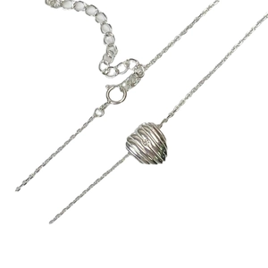 925 sterling silver heart pendant necklace with unique textured grooved design