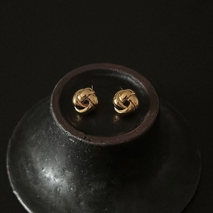 925 Sterling Silver Knotted Stud Earrings For Women Minimalist Style Geometric Round Korean Design Fashion Jewelry Accessory Gift