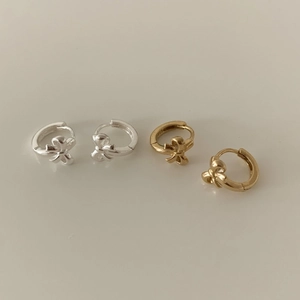 925 Sterling Silver Bow Knot Stud Earrings For Women Niche Design Sweet Bow Circle Earrings With Artificial Pearl Jewelry Gift