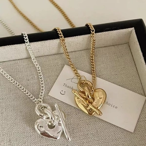 Collier En Argent Sterling S925 Avec Cœur Irrégulier Et Fermoir Toggle Bijoux Minimalistes Coréens Chaîne De Clavicule