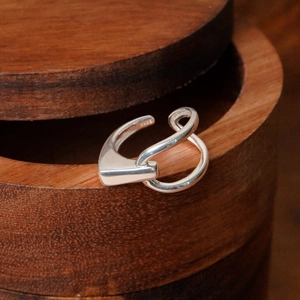925 Sterling Silver Minimalist Geometric Line Open Ring For Women Asymmetric Index Finger Ring Personalized Fashion Jewelry Gift