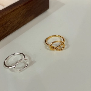 Polierte 925 Sterling Silber Knotenringe in Gold und Silber Ausführungen