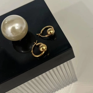 Minimalist 925 sterling silver hoop earrings with polished sliding gold beads