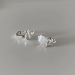 Créoles minimalistes en argent sterling 925 avec disque métallique ovale poli
