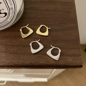 Korean Korean S925 Sterling Silver Earring Post Geometric Irregular Earrings Gold Silver Plated Minimalist Hoop Jewelry For Women
