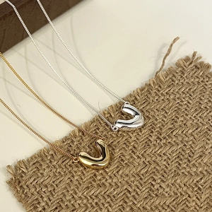 Minimalist 925 sterling silver V-shape necklaces in gold and silver mirror finishes