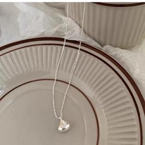 Minimalist 925 Sterling Silver Bean Pendant Necklace For Women Elegant Gold Silver Plated Solid Waterdrop Clavicle Chain Gift