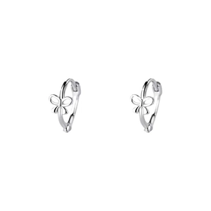 Elegante S925 Sterling Silber Mini Schleife Creolen mit polierter Oberfläche für Damen