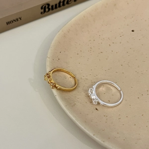 Anelli a fiocco in argento sterling S925 lucido in finiture oro e argento
