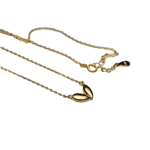 Elegant 925 sterling silver heart necklace with a gold-plated V-shaped pendant