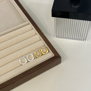 Créoles géométriques carrées minimalistes en argent sterling 925, finitions or et argent