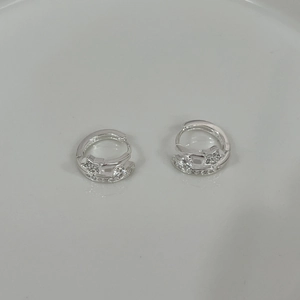 Minimalist 925 sterling silver hoop earrings with sparkling shooting star zircon charms