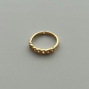 Minimalist gold S925 adjustable open ring featuring a sparkling braided chain design