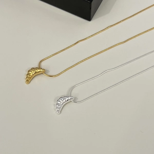 Colliers avec pendentif croissant en argent sterling S925 dorés et argentés