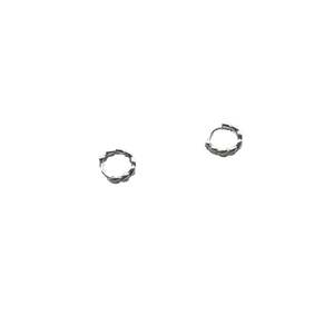 Minimalist S925 sterling silver hoop earrings with textured wave surface for women