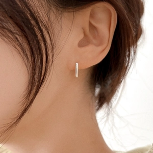 Boucles d'oreilles créoles carrées minimalistes en argent sterling 925 pour femmes