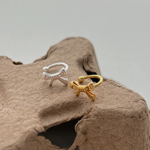 925 Sterling Silver Bow Ear Cuffs For Women Elegant Minimalist Bow-knot Non-pierced Clip On Earrings Fashion Jewelry Gift