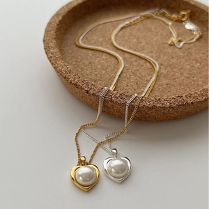 Collana Con Ciondolo A Cuore In Argento Sterling 925 Per Donna Elegante Catena Per Clavicola In Künstliche Perle Di Conchiglia Stile Coreano