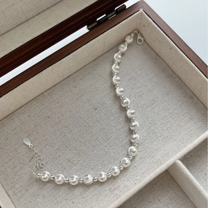 925 Sterling Silver Bracelet For Women Minimalist Artificial Cat's Eye Stone Bead Chain Bracelet Adjustable Luxury Fashion Jewelry
