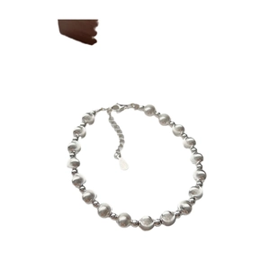 Minimalist S925 sterling silver cat-eye bead bracelet with lobster clasp and extension chain