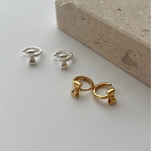 Elegant S925 sterling silver bow drop earrings in silver and gold finishes