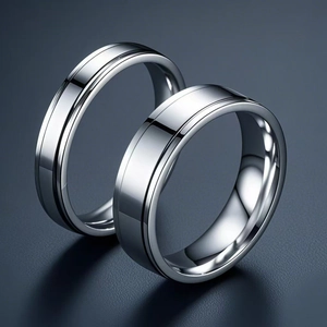Minimalist Stainless Steel Band Ring For Men Women Forever Love Engraved Couple Promise Ring Pinky Swear Fashion Jewelry