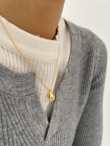 Detailed view of an elegant S925 silver necklace with a bottle-shaped natural stone pendant