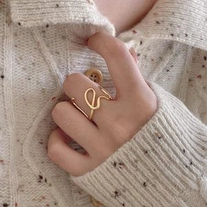 Minimalist s925 silver irregular gold-plated wrap ring for women with adjustable design