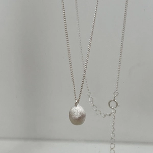 S925 Sterling Silver Minimalist Ball Pendant Necklace For Women Brushed Texture Matte Finish Adjustable O-Chain Jewelry Gift