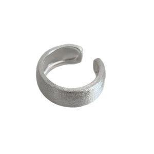 Minimalist S925 sterling silver ear cuff with frosted starry finish and open C-shape design
