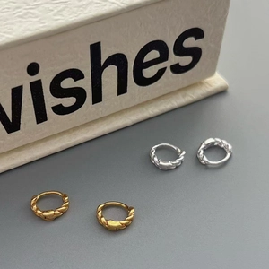 Boucles d'Oreilles Créoles Torsadées en Argent Sterling 925 pour Femmes Minimaliste Strass Plaqué Or Argent Bijoux Elégant Cadeau