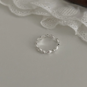 925 Sterling Silver Ring For Women Geometric Textured Zircon Inlaid Adjustable Open Ring Minimalist Fashion Jewelry