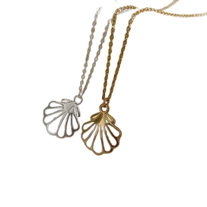 Minimalist 925 sterling silver shell pendant necklaces in gold and silver finishes