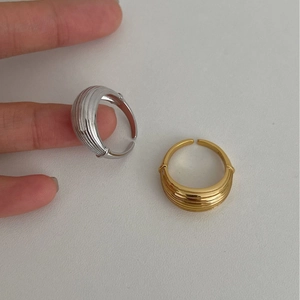 Bague Ouverte en Argent Sterling 925 Texture Coquillage pour Femmes Minimaliste Côtelée Ajustable Anneau Vague Bijoux de Mode Style Coréen