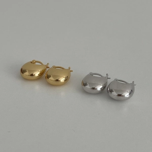 925 Sterling Silver Chunky Water Drop Hoop Earrings Minimalist Mirror Polished Geometric Bold Stud Earrings For Women Jewelry