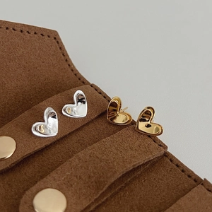 Minimalist 925 Sterling Silver Smooth 3D Heart Stud Earrings For Women Simple Elegant Gold Silver Plated Fashion Earring