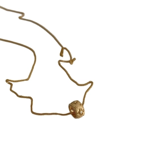 Elegant 2025 S925 gold necklace with engraved cylinder pendant and fine woven chain