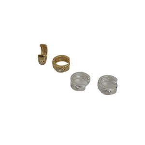 Créoles en argent 925 avec zircon ovale, finitions dorées et argentées