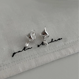 Minimalist 925 Sterling Silver Teardrop Earrings For Women Organic Fluid Design High Polish Fashion Jewelry Delicate Gift