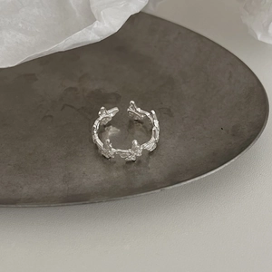 Bague papillon en argent S925 élégante avec zircons scintillants et design ouvert