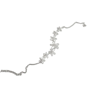 Elegant S925 sterling silver hollow flower bracelet with adjustable lobster clasp