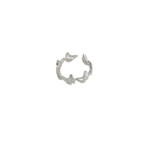 Bague papillon élégante en argent sterling S925 avec zircons brillants et design ouvert