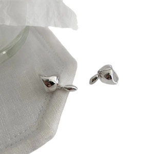 Minimalist S925 sterling silver organic flowing earrings with teardrop pendant