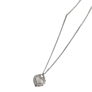 Collana a cuore in argento 925 stile INS con ciondolo a stella e cristalli lucidi