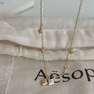 Collier en argent 925 avec pendentif étoile et chaîne à billes fine en or et argent