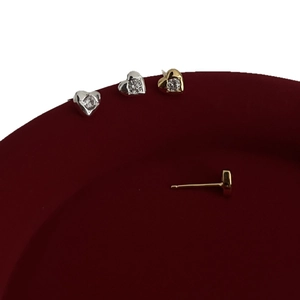 Boucles d'oreilles cœur en argent 925 avec zircone en finitions doré et argenté