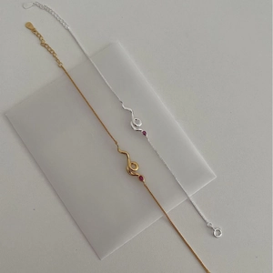 925 Sterlingsilber Schlangen Armband Für Damen Minimalistisch Vintage Gold Silber Strass Rote Tropfen Edelstein Eleganter Schmuck