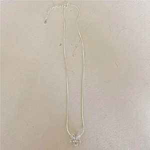 Minimalist 925 Sterling Silver Flower Pendant Necklace For Women Artificial Pearl Double Layer Snake Chain Jewelry Gift