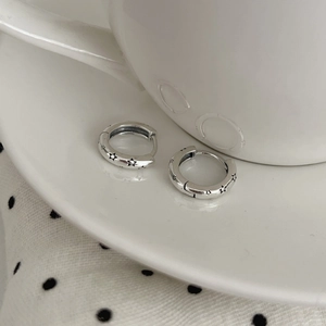Boucles d'Oreilles Créoles Étoile Vintage en Argent Sterling 925 Style Américain Vieilli Huggie pour Bijoux de Mode Femme