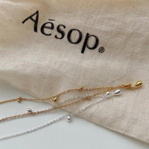 Minimalist 925 sterling silver chain necklace with teardrop pendants in gold and silver